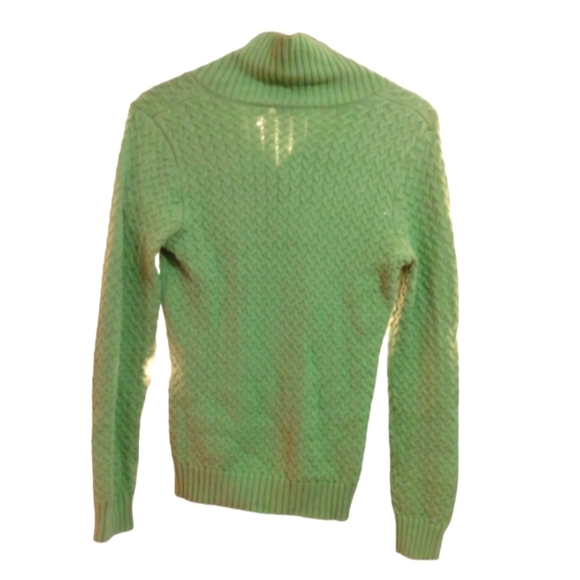 Liz Claiborne | Vintage Green Wrap Neck Knit Sweater | Medium - Picture 3 of 4